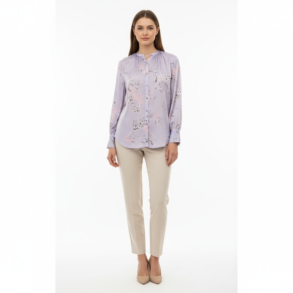 Equipment Femme Womens Blouse Size S Purple Floral Button Up Bohemian Chic